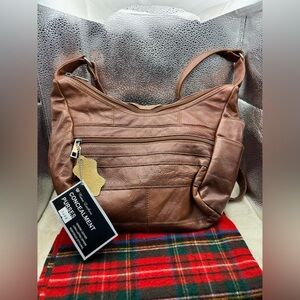 Stylish Brown Leather Concealment Purse /Cowgirl/NWT
